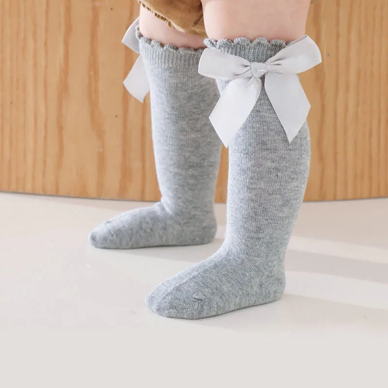 1 Pairs Girls Knee High Socks With Bow Comfortable All-Season Wear Long Socks for Baby Toddler Princess Dance Kids thumbnail 4
