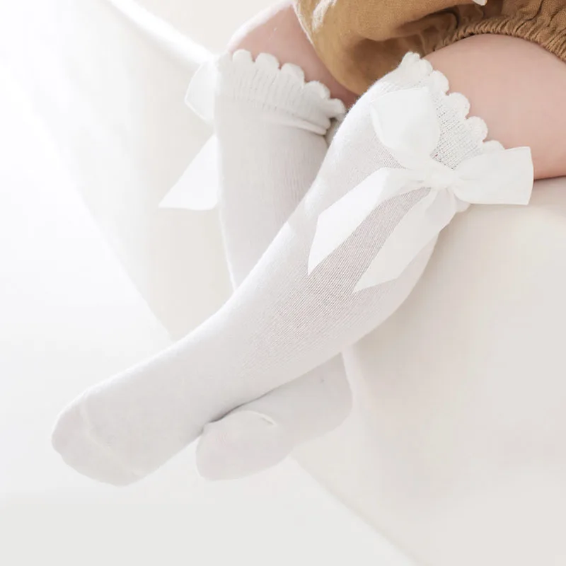 1 Pairs Girls Knee High Socks With Bow Comfortable All-Season Wear Long Socks for Baby Toddler Princess Dance Kids thumbnail 3