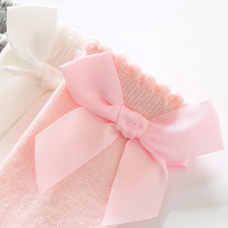 1 Pairs Girls Knee High Socks With Bow Comfortable All-Season Wear Long Socks for Baby Toddler Princess Dance Kids thumbnail 6