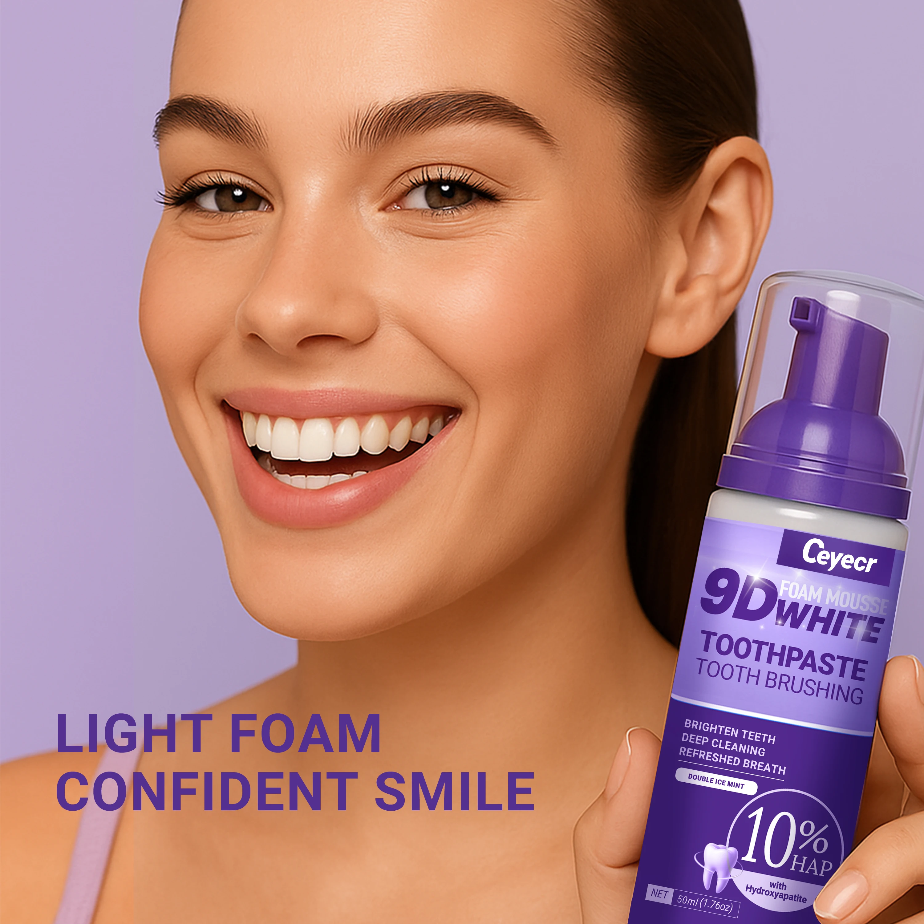 9D white Mousse Toothpaste Teeth Whitening Removing Yellow Teeth Cleaning Tooth Stain Oral Fresh Tooth Care Product thumbnail 2