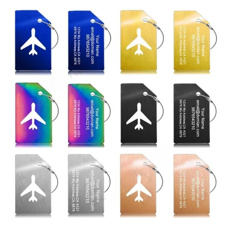 Personalized Name Number Stainless Steel Tag Keychain Backpack Luggage Rectangle Square Keyring Laser Custom Logo Key Chain Ring thumbnail 3