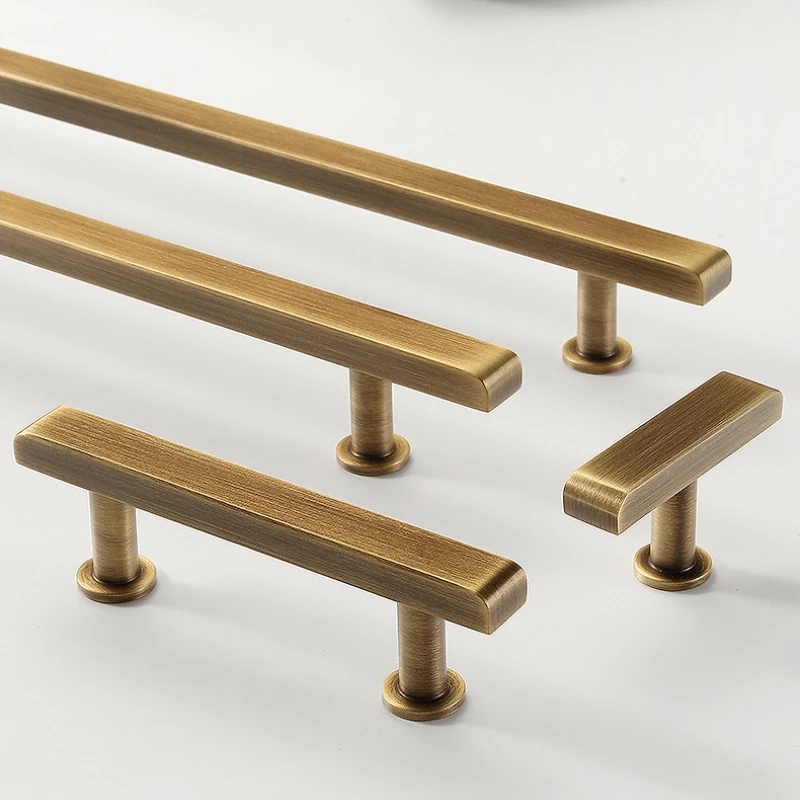 Rectangle Vintage Brass Handles for Furniture Bronze Handles for Wardrobe and Drawer Luxury Kitchen Drawer Cabinet Pulls thumbnail 5