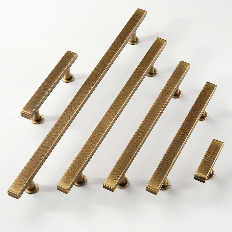 Rectangle Vintage Brass Handles for Furniture Bronze Handles for Wardrobe and Drawer Luxury Kitchen Drawer Cabinet Pulls thumbnail 4