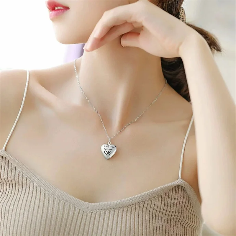 Personalized Locket Necklace for Women Custom Photo Heart Pendant Necklace Customized Picture Lockets Necklaces Birthday Gifts thumbnail 3