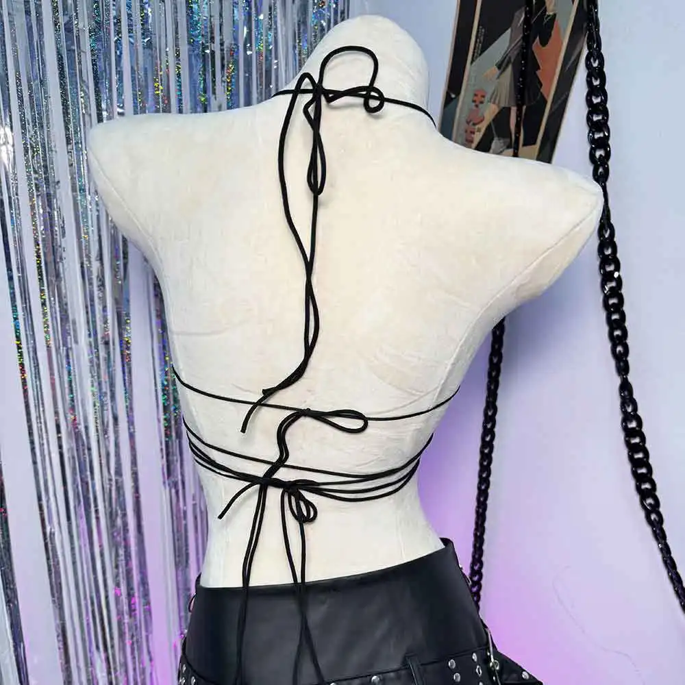 Goth Top Y2K Clothes Women's Tanks Emo Clothing Gothic Crop Tops with Spikes Punk Rock Teens ALT Rave Festival Bra Grunge Vkei thumbnail 5