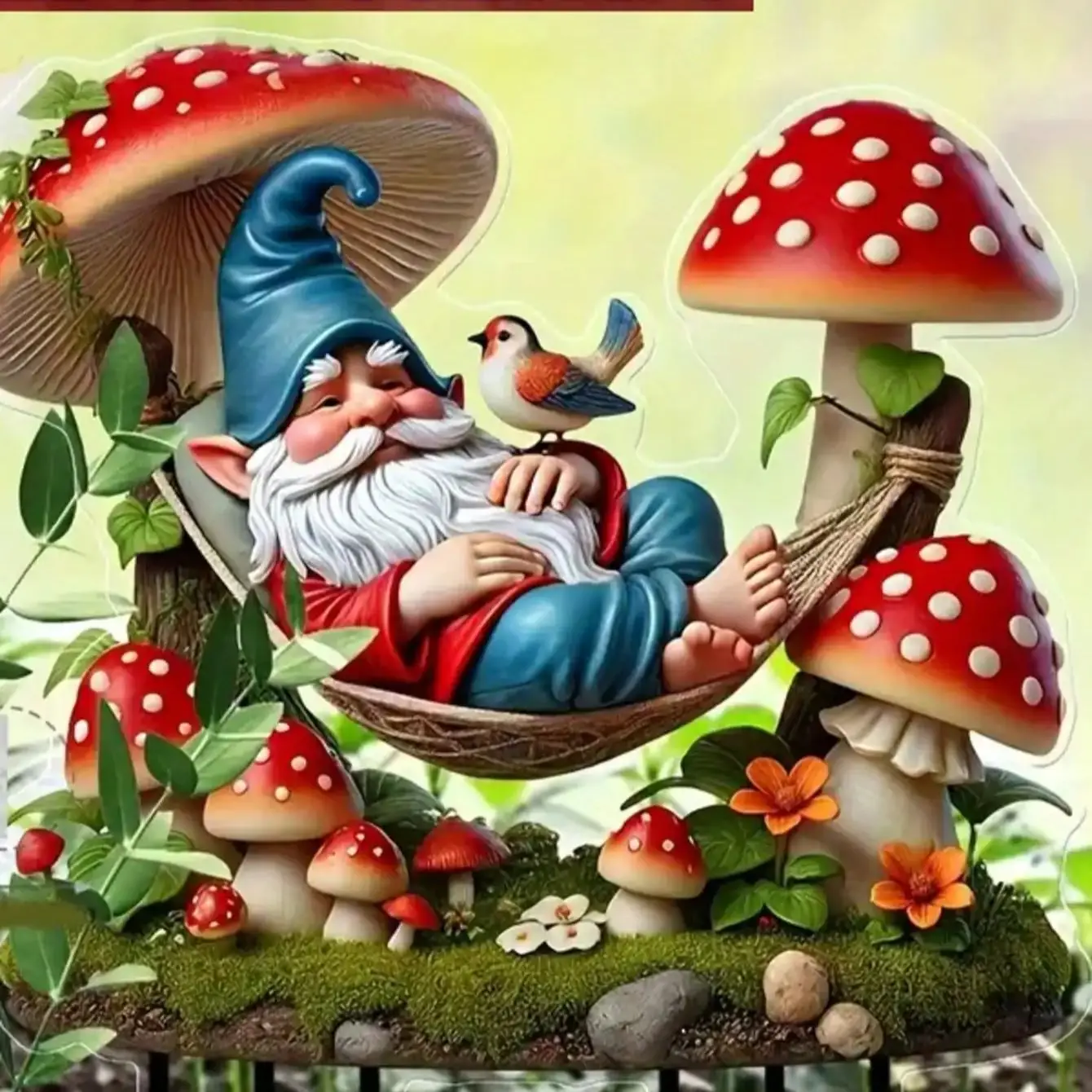 1 piece of outdoor garden decoration for elderly people and birds. Weather resistant home decoration in the courtyard. thumbnail 2