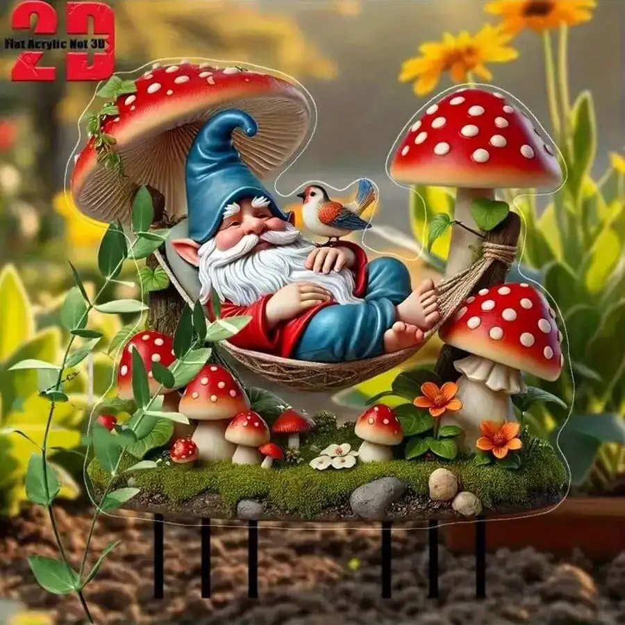 1 piece of outdoor garden decoration for elderly people and birds. Weather resistant home decoration in the courtyard.