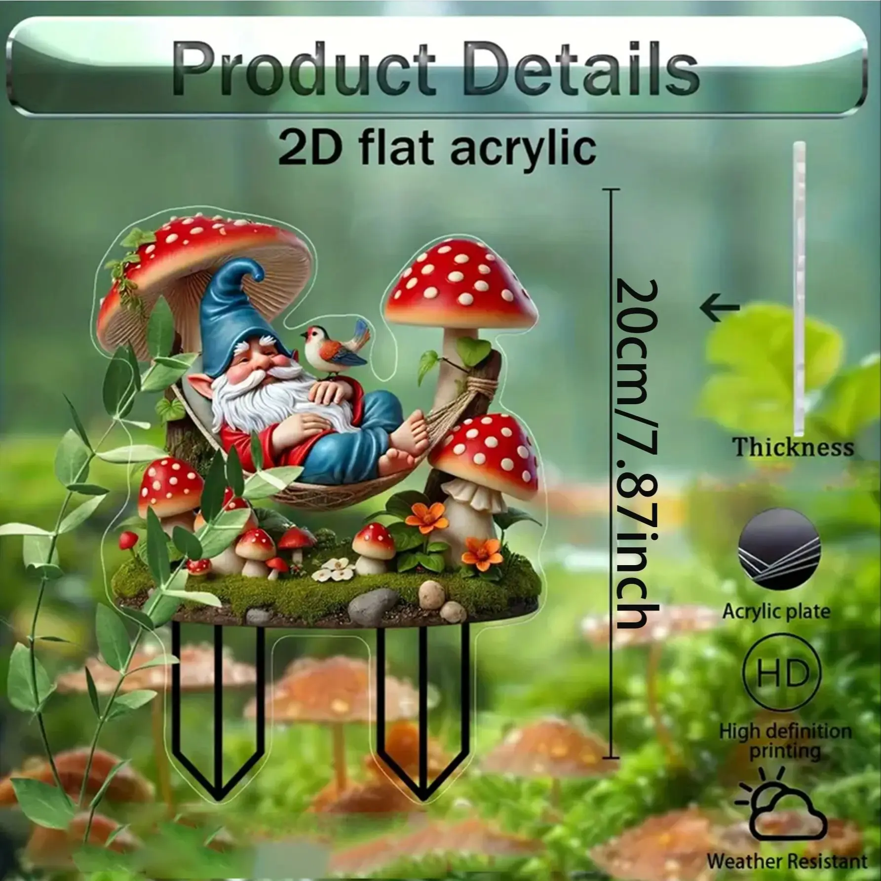 1 piece of outdoor garden decoration for elderly people and birds. Weather resistant home decoration in the courtyard. thumbnail 3