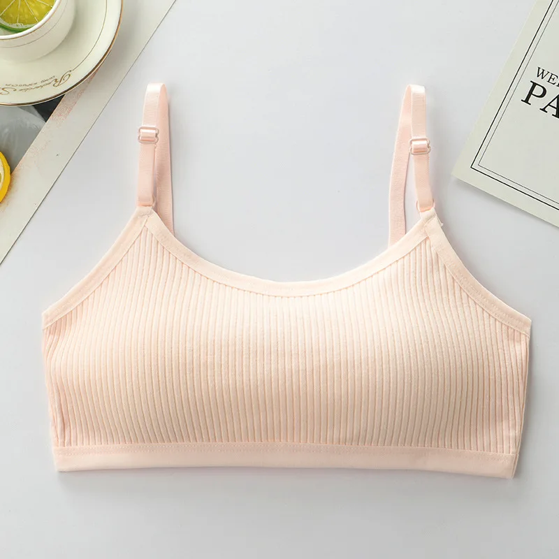 3pcs Cotton Children Innerwear Girls Bras Removable Sponge Cup Puberty Students Training Bras Breathable Teenage Girl Brassieres thumbnail 6