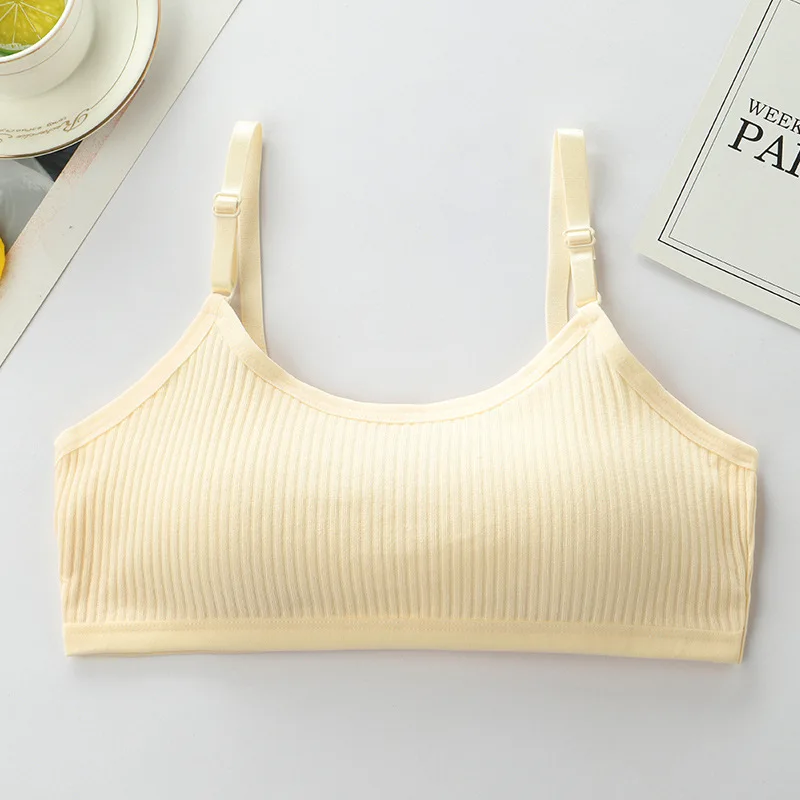 3pcs Cotton Children Innerwear Girls Bras Removable Sponge Cup Puberty Students Training Bras Breathable Teenage Girl Brassieres thumbnail 4