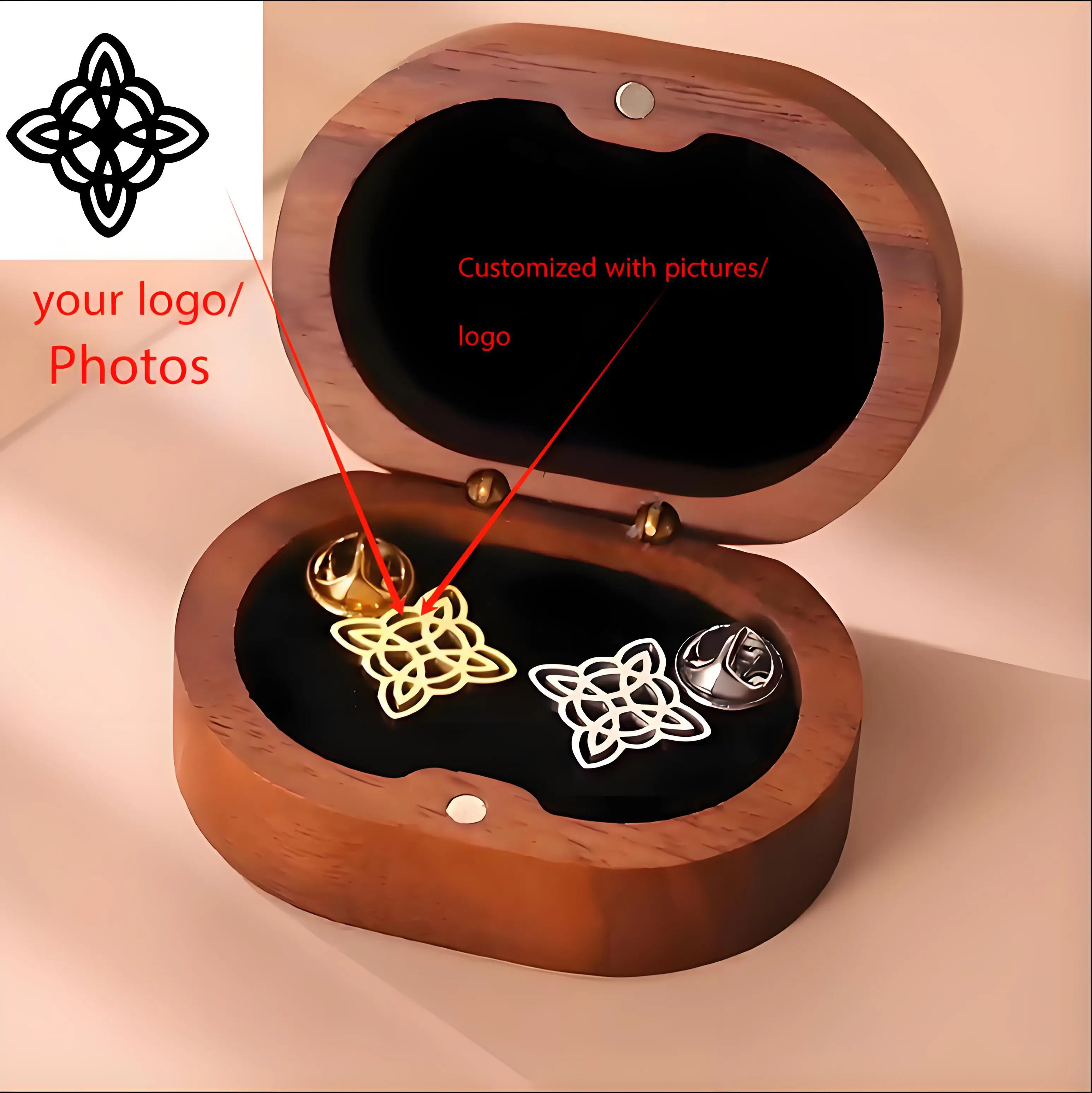 Custom Logo/Image Men’s Replaceable Brooch Set, Metal Lapel Pins for Formal Suits, Ideal for Business & Personalized Gifting thumbnail 3