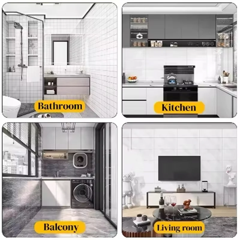 1 Roll Marble Thick Foam Imitation Tile Self-Adhesive Wallpaper Bedroom Living Room Decoration Bathroom Waterproof Wall Sticker thumbnail 6