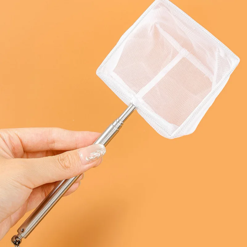Aquarium Square Fish Net with Suction Cup Extendable Long Handle Shrimp Tank Clean Tool Durable Safe Catching Accessories thumbnail 2