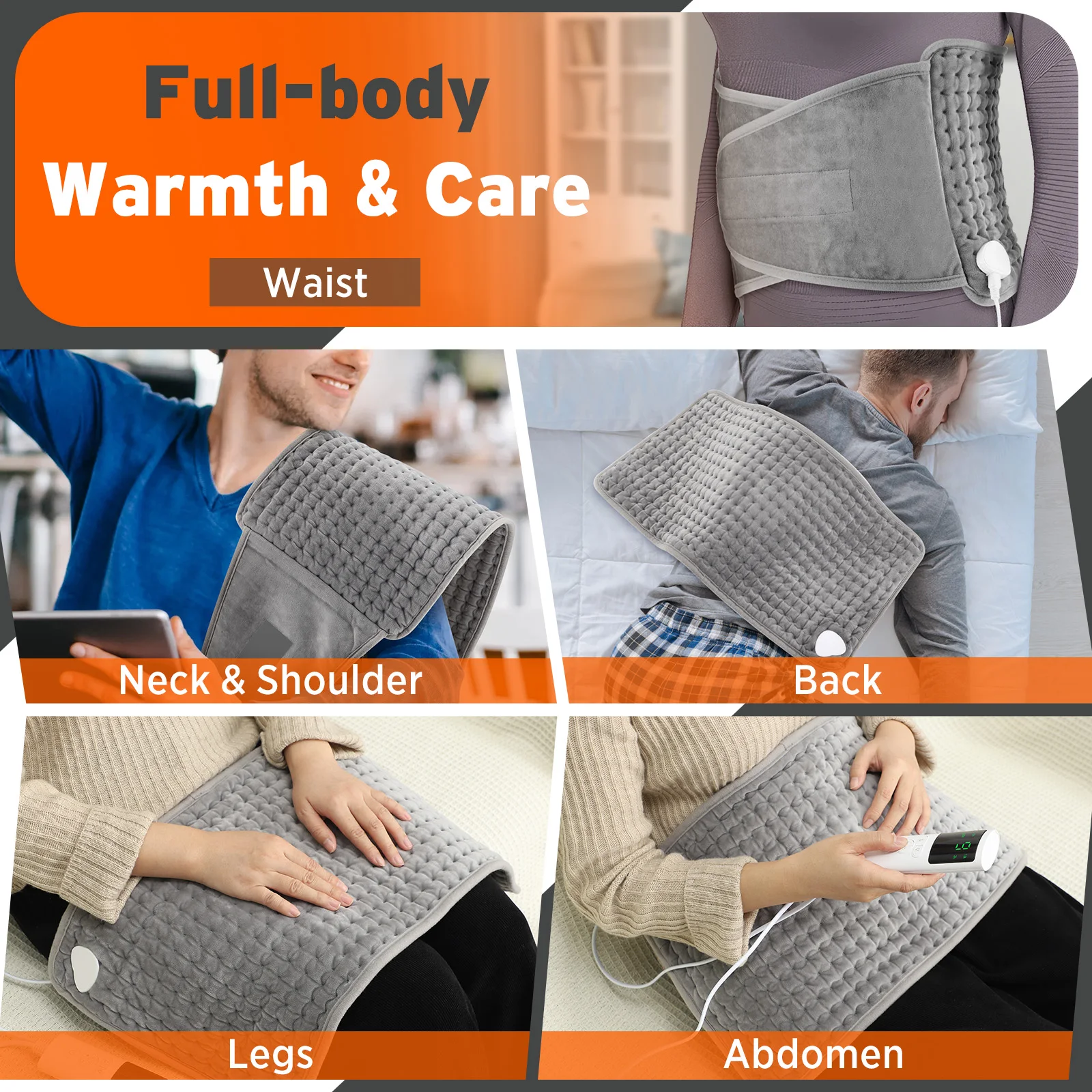 Portable Heating Support Belt Heated Waist Brace With Adjustable Temperature Warm Back Belt Abdomen Warmer Lumbar Support Pad thumbnail 4