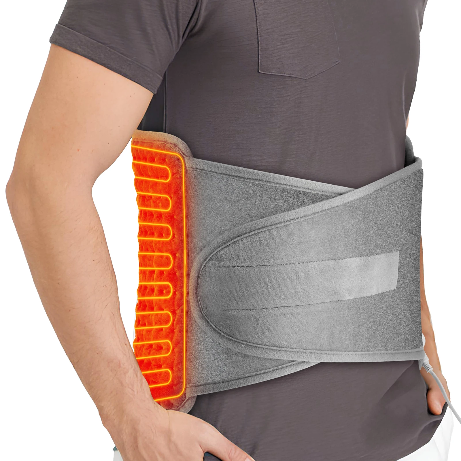 Portable Heating Support Belt Heated Waist Brace With Adjustable Temperature Warm Back Belt Abdomen Warmer Lumbar Support Pad thumbnail 2