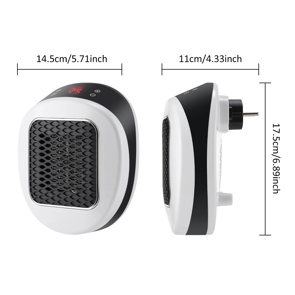 600W Home Electric Heater Winter Body Warmer Portable Wall Plug Space Heater with Remote Control Office Fast Heating Heater Mini thumbnail 6