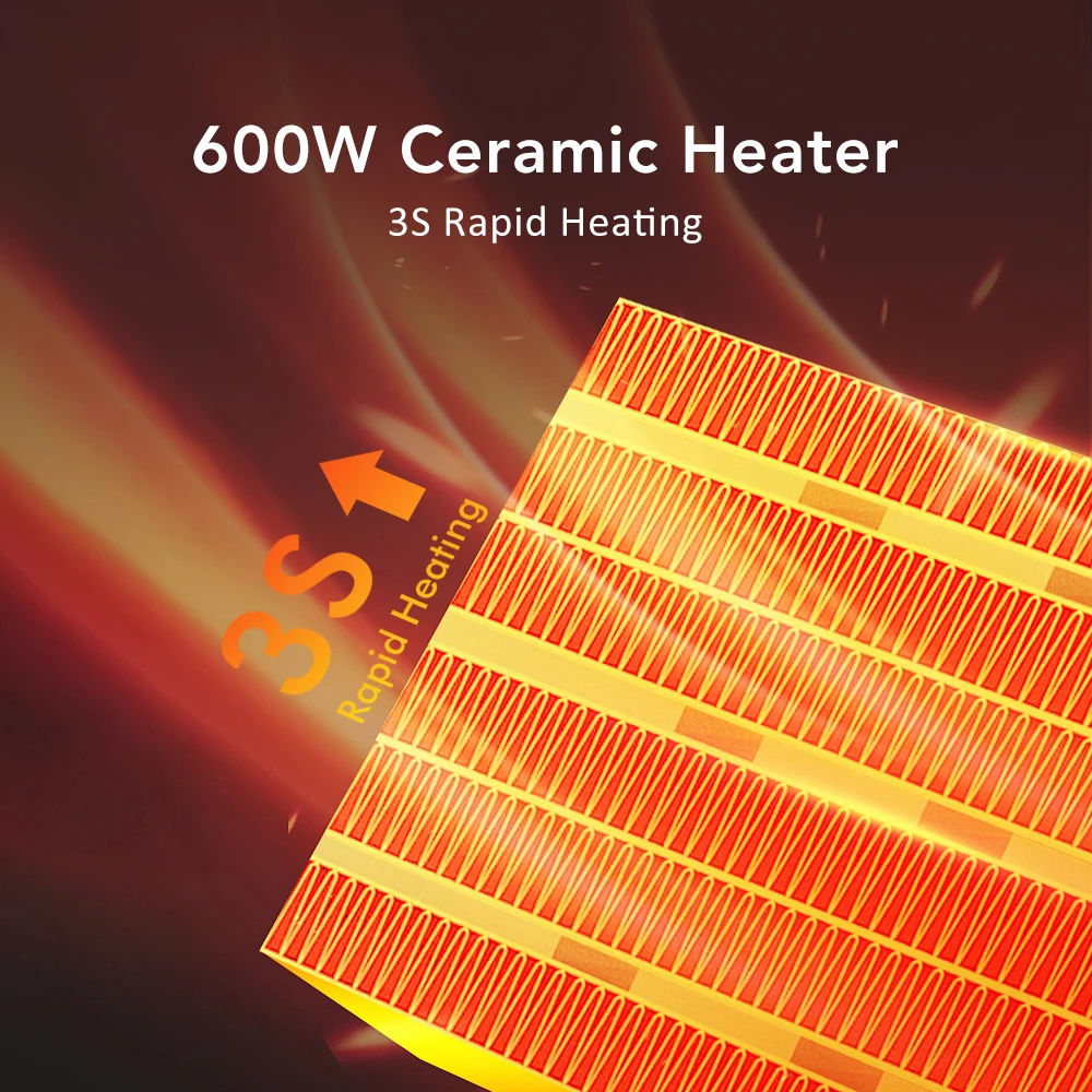 600W Home Electric Heater Winter Body Warmer Portable Wall Plug Space Heater with Remote Control Office Fast Heating Heater Mini thumbnail 4