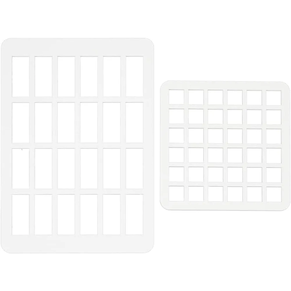 2pcs Rectangle Swatching Template Stencil Acrylic Drawing Stencils Paint Stencils for Fabric Walls Crafts Arts Paper Home