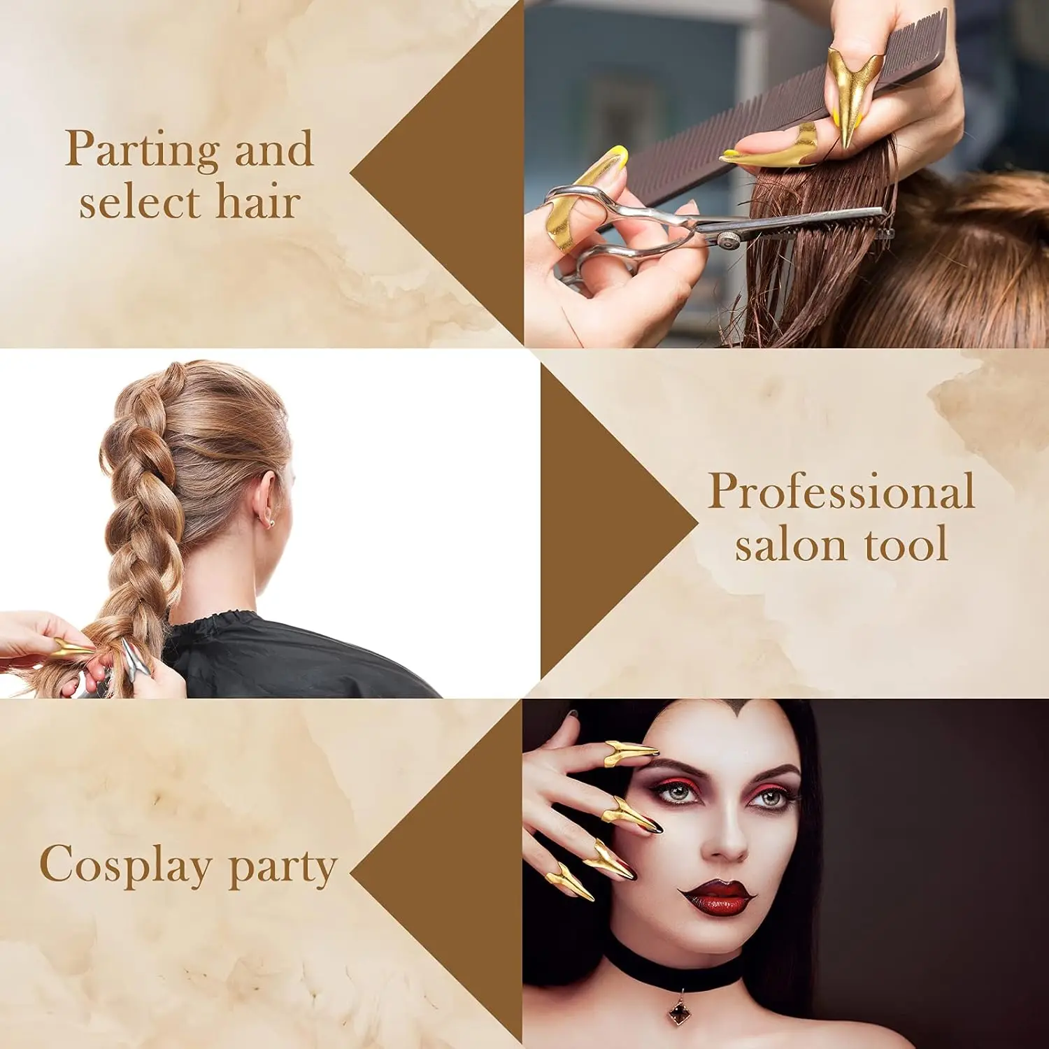  12 Pieces Metal Hair Sectioning Rings Retro Hair Extensions Tools for Women, Halloween Cosplay, Salon Use&Wig Tool thumbnail 5