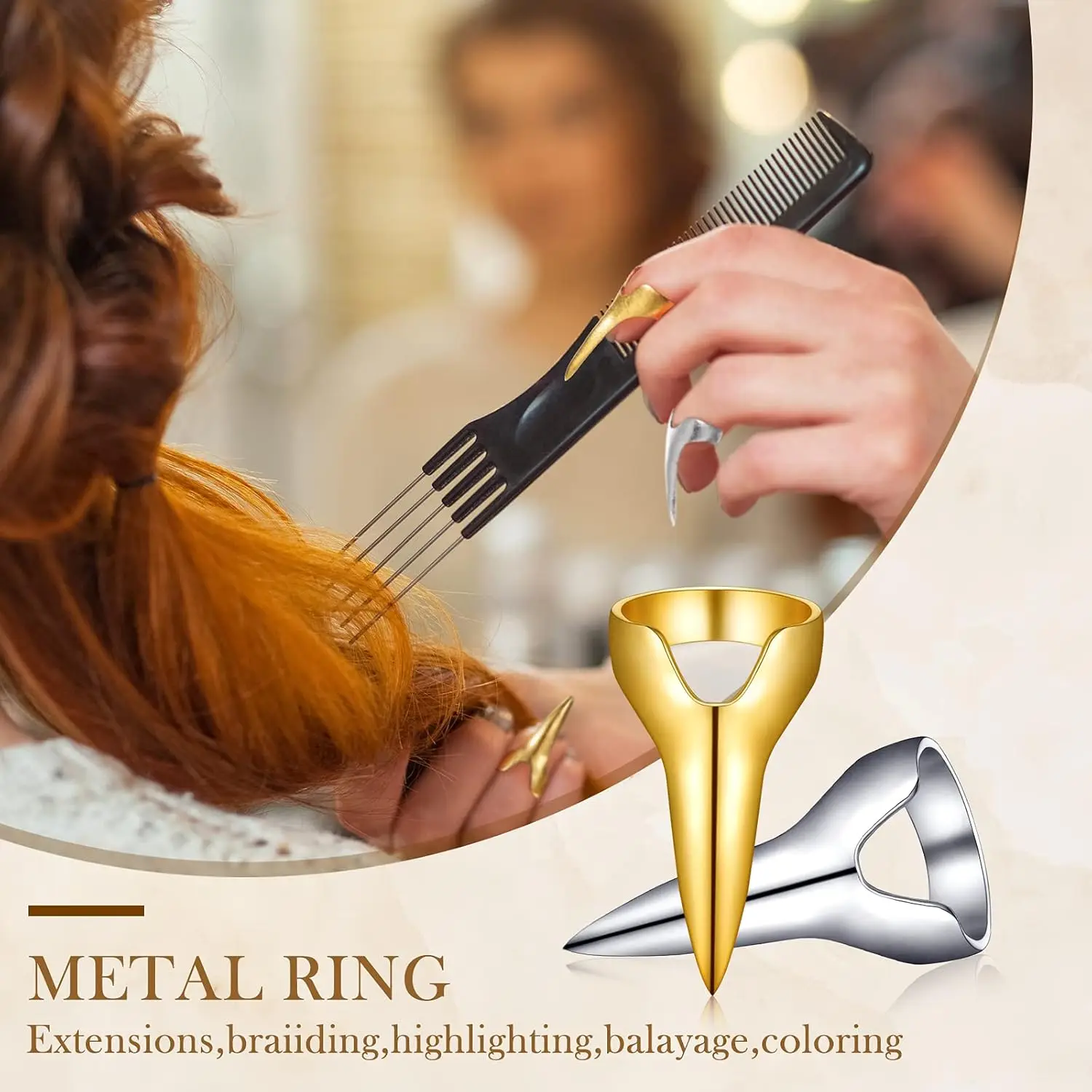  12 Pieces Metal Hair Sectioning Rings Retro Hair Extensions Tools for Women, Halloween Cosplay, Salon Use&Wig Tool thumbnail 6
