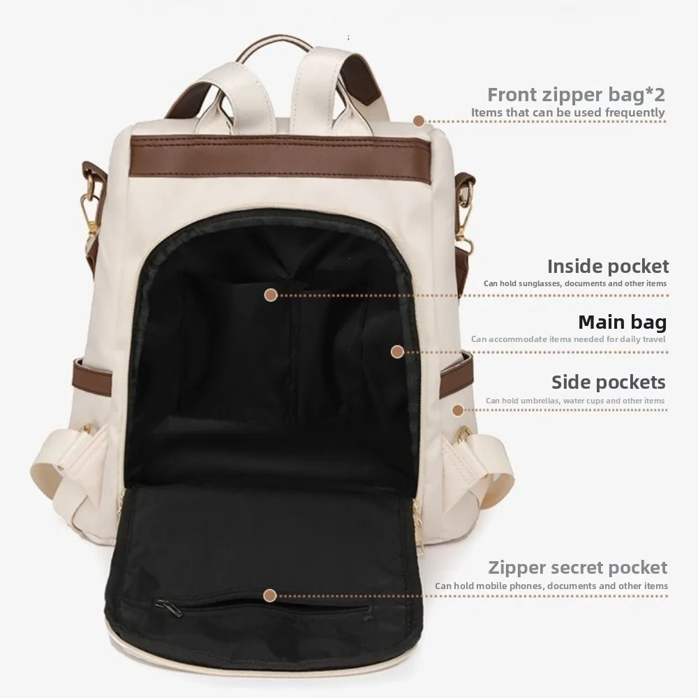 Fashion Women’s Nylon Anti-theft Backpack Tassel Decorative Casual Travel Female Shoulder Bag Large Capacity Student School Pack thumbnail 5