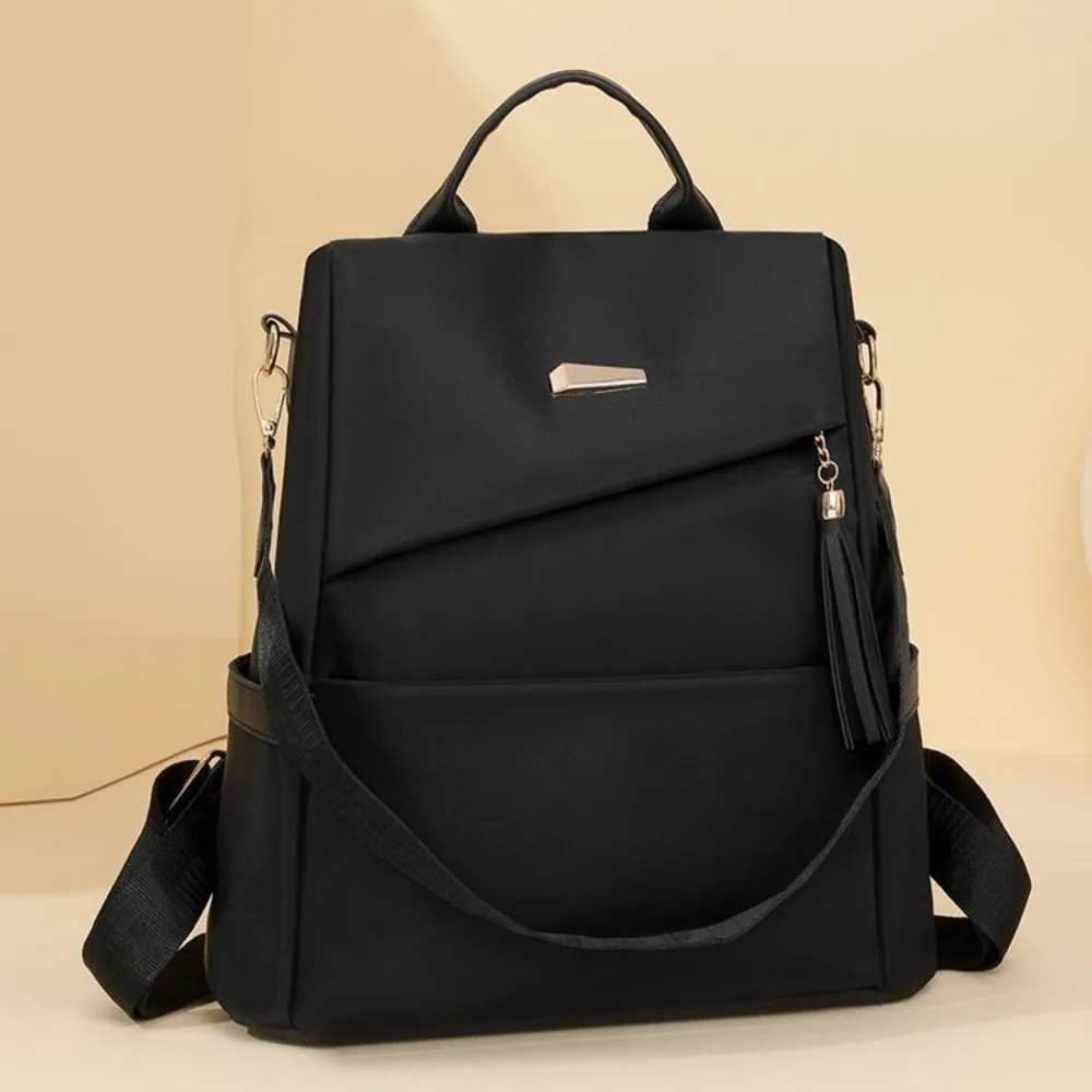 Fashion Women’s Nylon Anti-theft Backpack Tassel Decorative Casual Travel Female Shoulder Bag Large Capacity Student School Pack thumbnail 3
