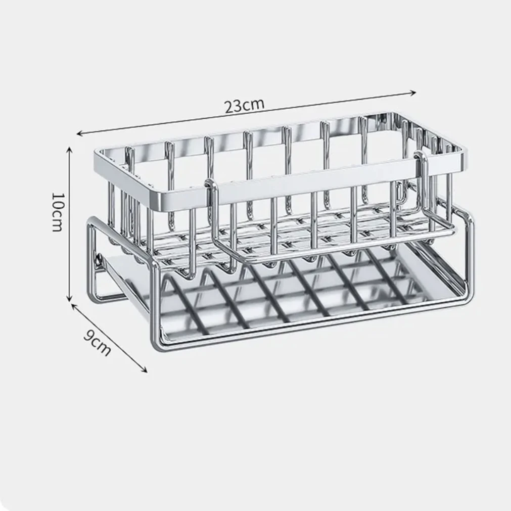 Kitchen Sponge Holder Stainless Steel Sink Drain Rack Soap Drainer Towel Rack Shelf Organizer bathroom Storage Accessories thumbnail 6