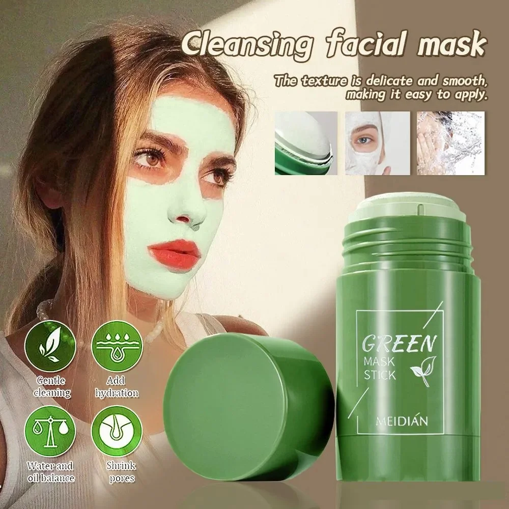 Original Facial Remove Blackhead Green Tea Solid Mask Treat Acne Blemish Black Dots Clean Stick Cream Shrink Pores Skin Care thumbnail 5