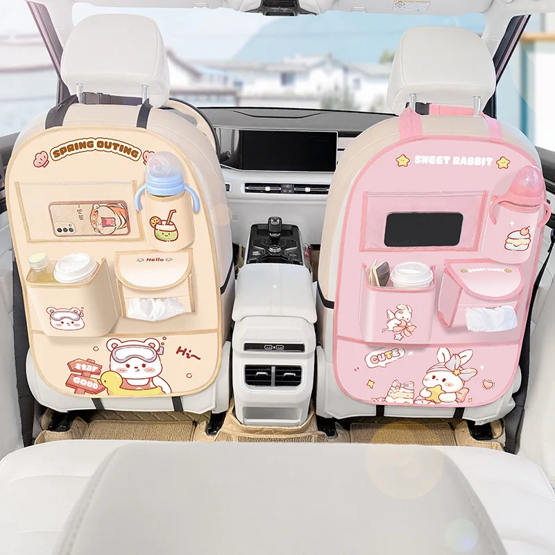 Car Back Seat Organizer Anti-kick Pad Rear Safety Seat Anti-wear Pad Car Anti-dirty Pad Universal Car Backrest Storage Bag thumbnail 2