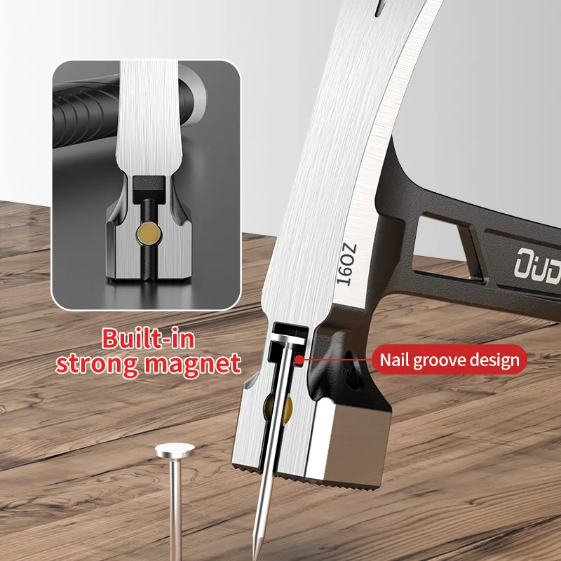 Multifunction Claw Hammer Magnetic for Non-slip Shockproof Steel Hammer Hand Tool Automatic Woodworking Nail Suction Hammer thumbnail 3