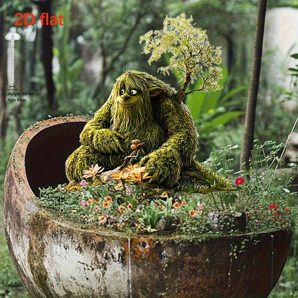 1PCS Fairy Tale Fairy and Forest Giant Garden Decoration Plaque - Suitable for courtyard decoration, flower bed decoration