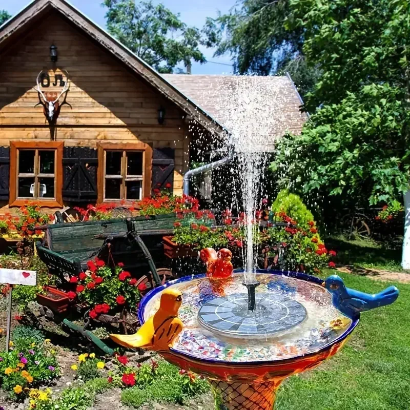 13cm, 16cm, 18cm Solar Fountain Pumps - Ideal for Outdoor Garden Pools, Bird Baths, Small Ponds. 8-Nozzle Floating Model thumbnail 6