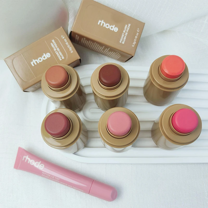 Makeup Cheek Blush Cream Blusher Stick Lip Gloss Phone Case For iPhone 16 17 Ribbon SALTY TAN Raspberry Espresso Lipstick INS thumbnail 4