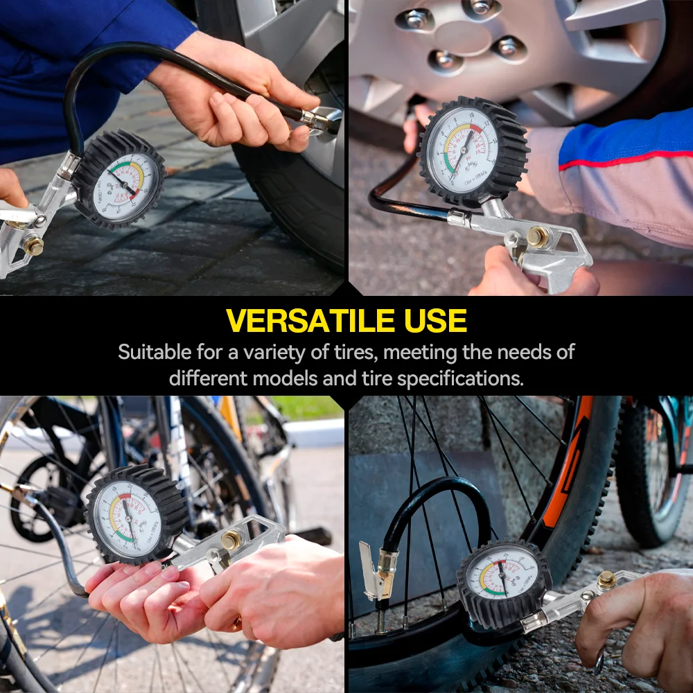 220PSI Car Tire Pressure Gun, Aluminum Alloy Gun Body, Tire Air Pressure Monitoring Gauge, Car Repair Tools, For Air Compressor thumbnail 6