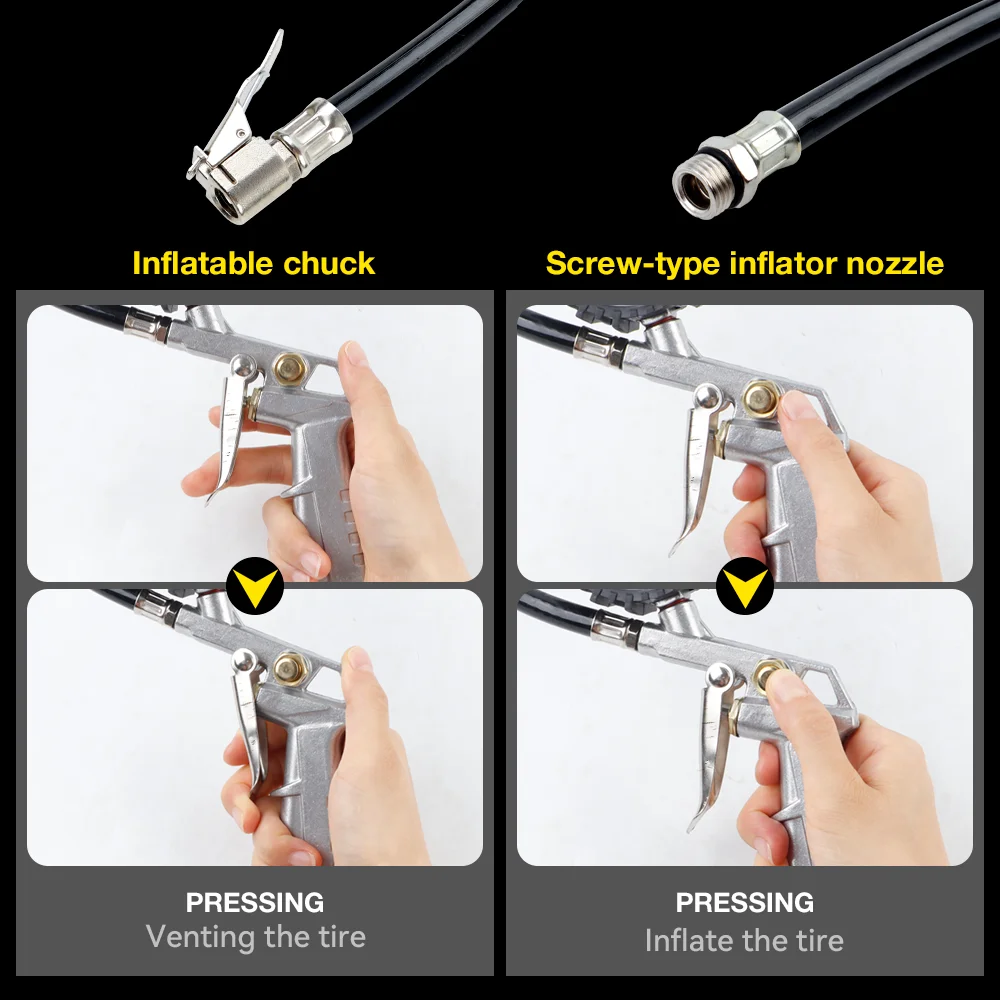 220PSI Car Tire Pressure Gun, Aluminum Alloy Gun Body, Tire Air Pressure Monitoring Gauge, Car Repair Tools, For Air Compressor thumbnail 5