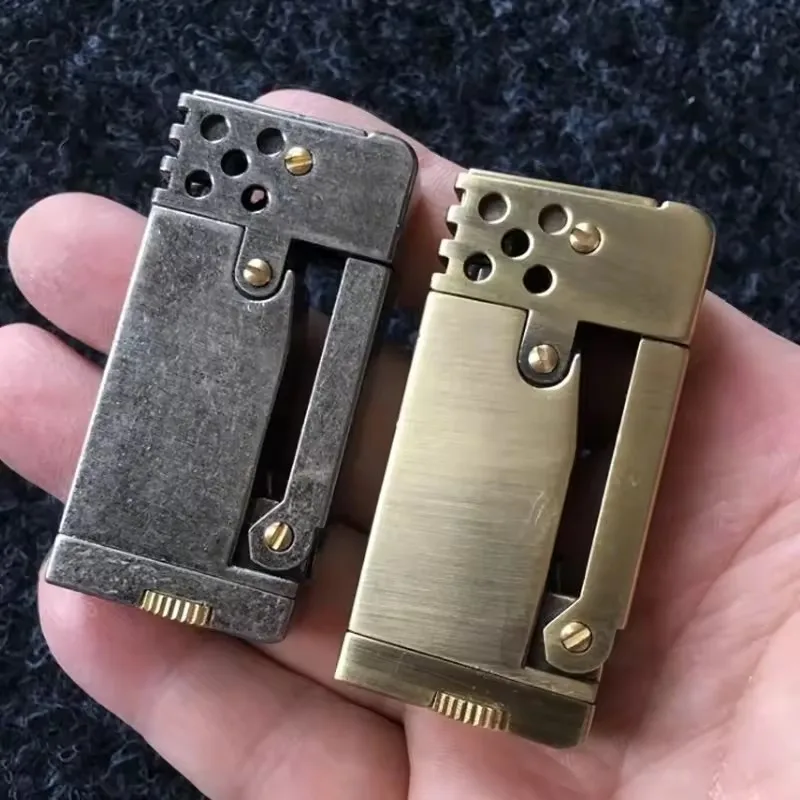 Retro style personalized side-push ignition metal lighter, oil lamp, windproof outdoor ignition tool, festive gift thumbnail 6