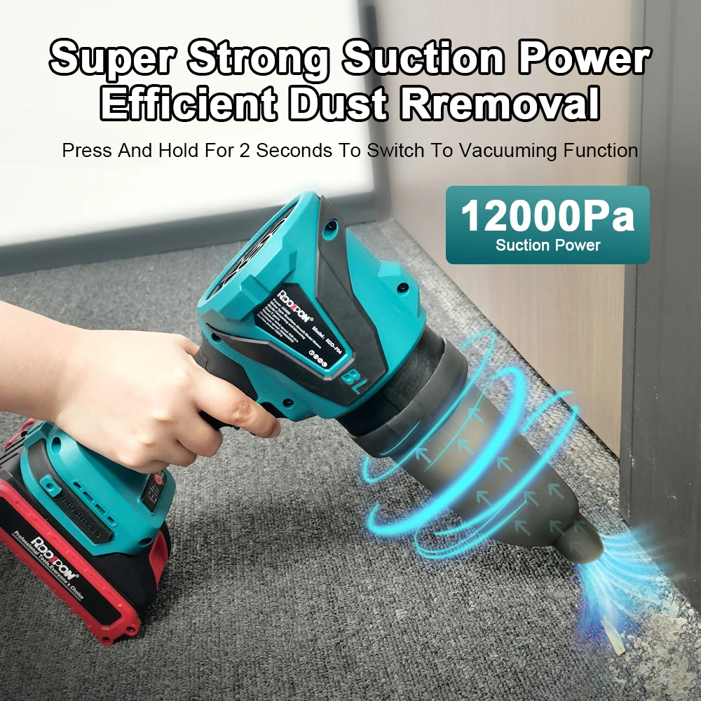 2 In 1 3200W Powerful Air Blower 350000RPM Electric Turbo Jet Blower 3 Gears Vacuum Cleaner For Makita Battery Tools thumbnail 3