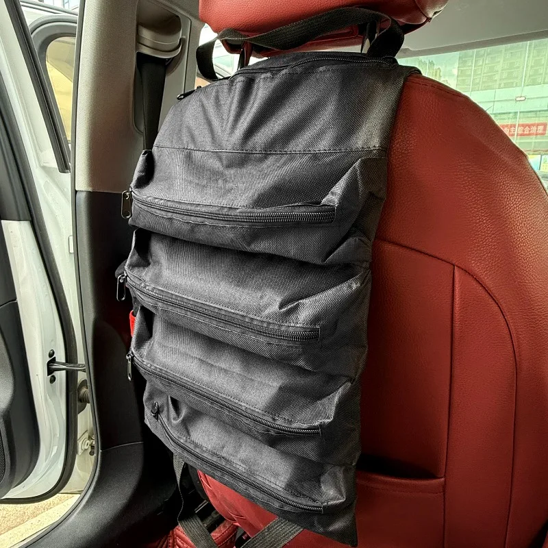 Portable Oxford Cloth Storage Bag Toolkit Car Automotive Motorcycle Canvas Wrench Tool Organizer Bucket Hanging Zipper Camping thumbnail 3