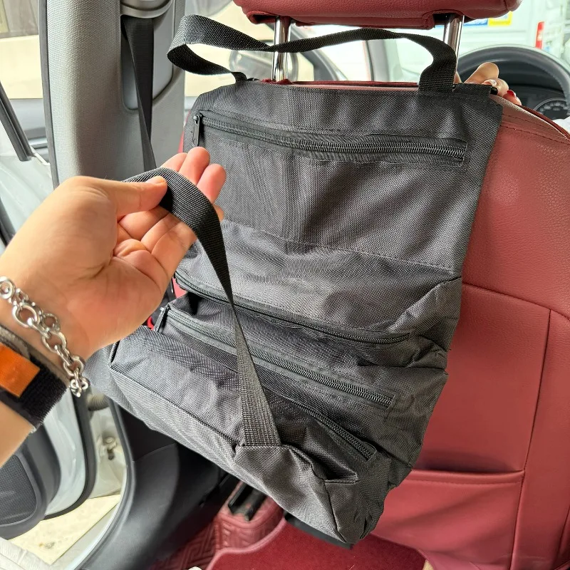 Portable Oxford Cloth Storage Bag Toolkit Car Automotive Motorcycle Canvas Wrench Tool Organizer Bucket Hanging Zipper Camping thumbnail 2