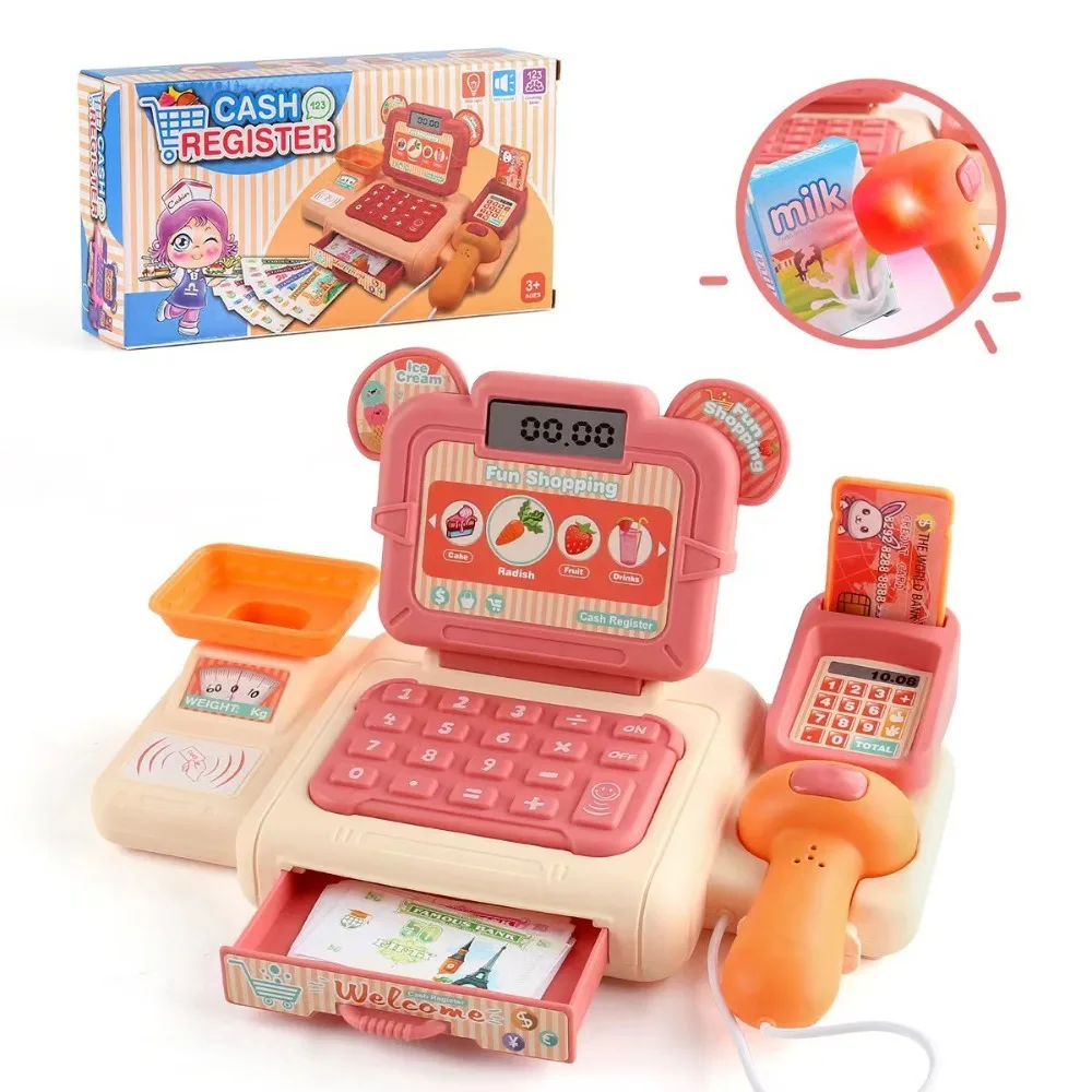 Lighting Supermarket Cash Register Role Play Sound Effects Simulation Cash Register Play House Convenience Store Pretend Play