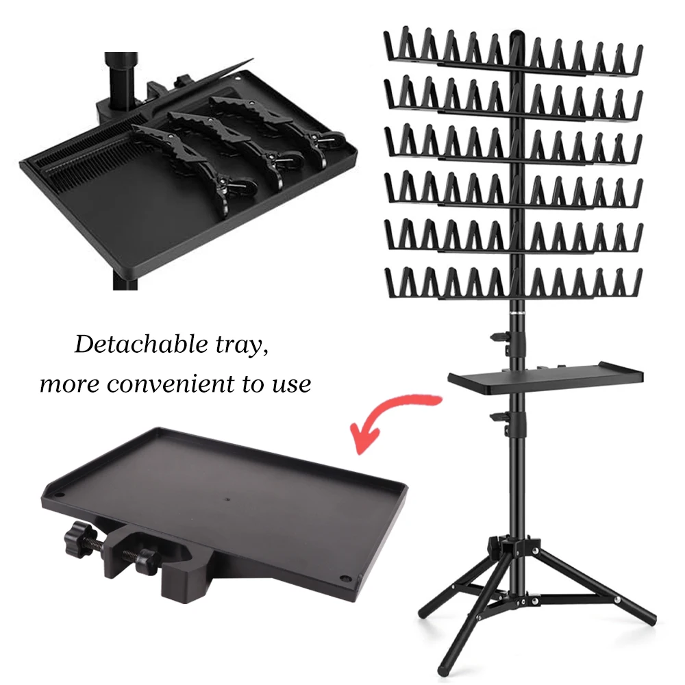 Hair Extension Holder Hanger Stand Braiding Hair Rack Double-Side Extension Display Holder Hair Separator Holder For Salon Home thumbnail 5