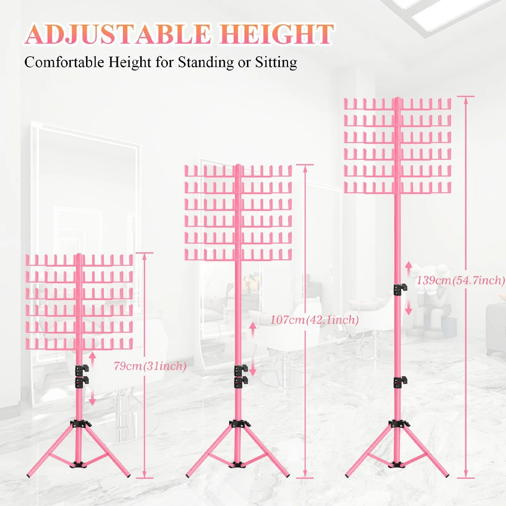 Hair Extension Holder Hanger Stand Braiding Hair Rack Double-Side Extension Display Holder Hair Separator Holder For Salon Home thumbnail 4