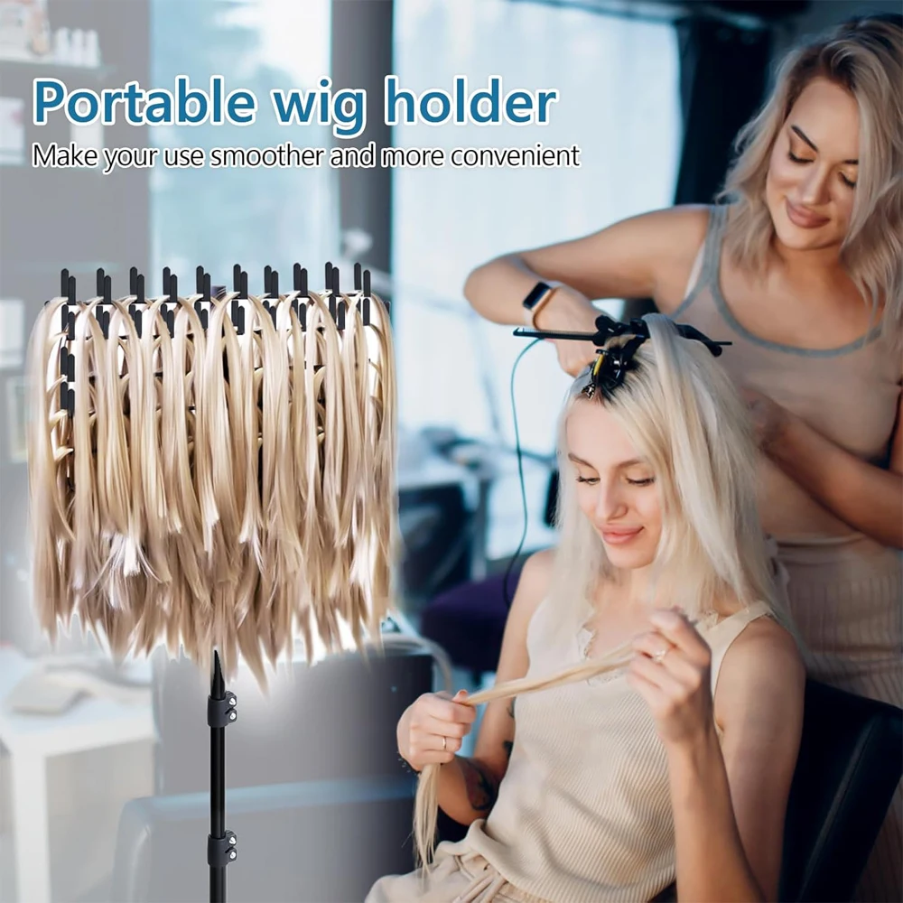 Hair Extension Holder Hanger Stand Braiding Hair Rack Double-Side Extension Display Holder Hair Separator Holder For Salon Home thumbnail 6