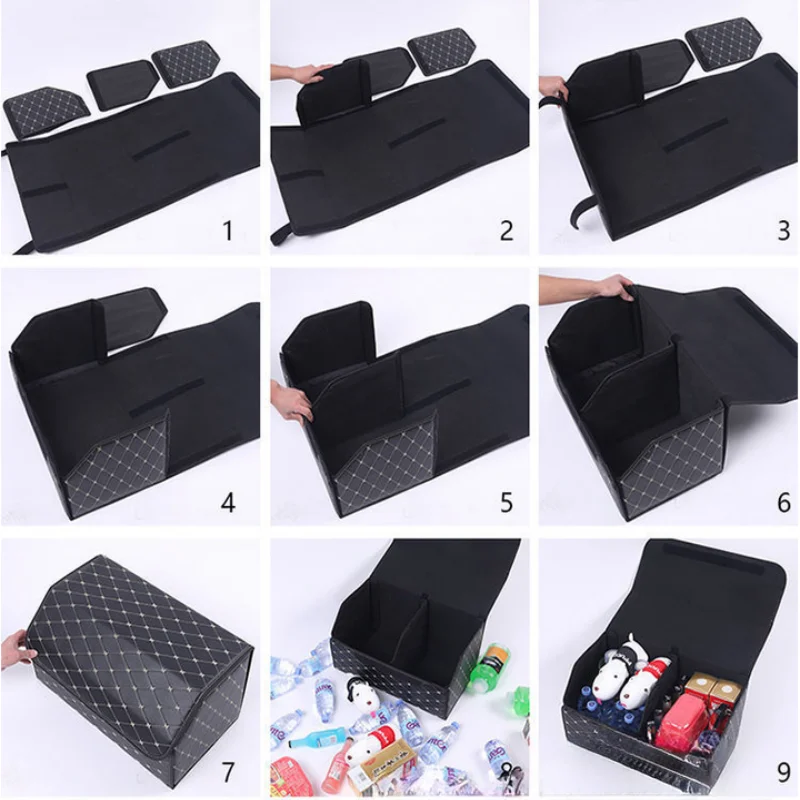 Car storage box car trunk storage storage box leather storage box box folding multi-functional car supplies travel outing thumbnail 5