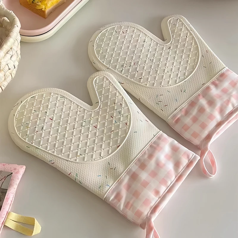 1PC Cute Silicone Kitchen Single Oven Glove Mitts Insulation Heat Resistant Microwave Glove Baking Tools