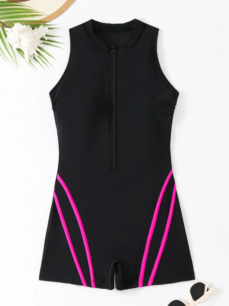 Vigoashely 2026 Women Sexy Sleeveless Swimwear Push UP Zipper One Piece Swimsuit Monokini Lady Brazilian Beach Lady Bathing Suit thumbnail 6