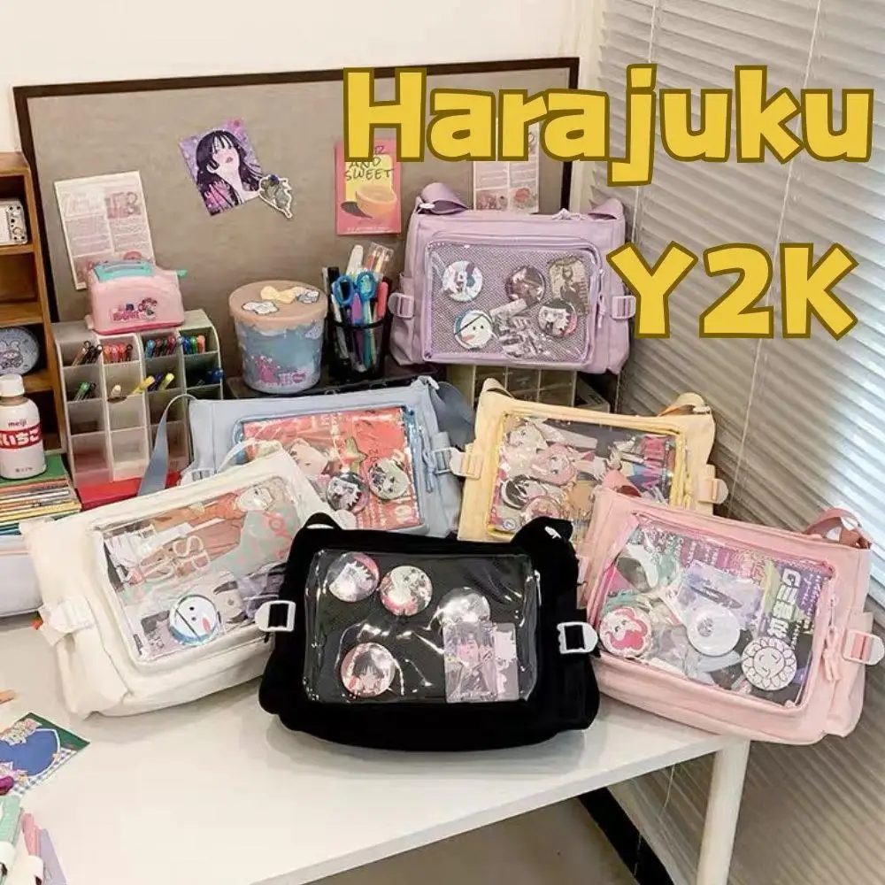 HOT Versatile Y2k Itabag Harajuku Pvc Canvas Tote Bag Women Ita Bag Japanese Style Shoulder Purse Girls' Large Capacity Itabag thumbnail 4