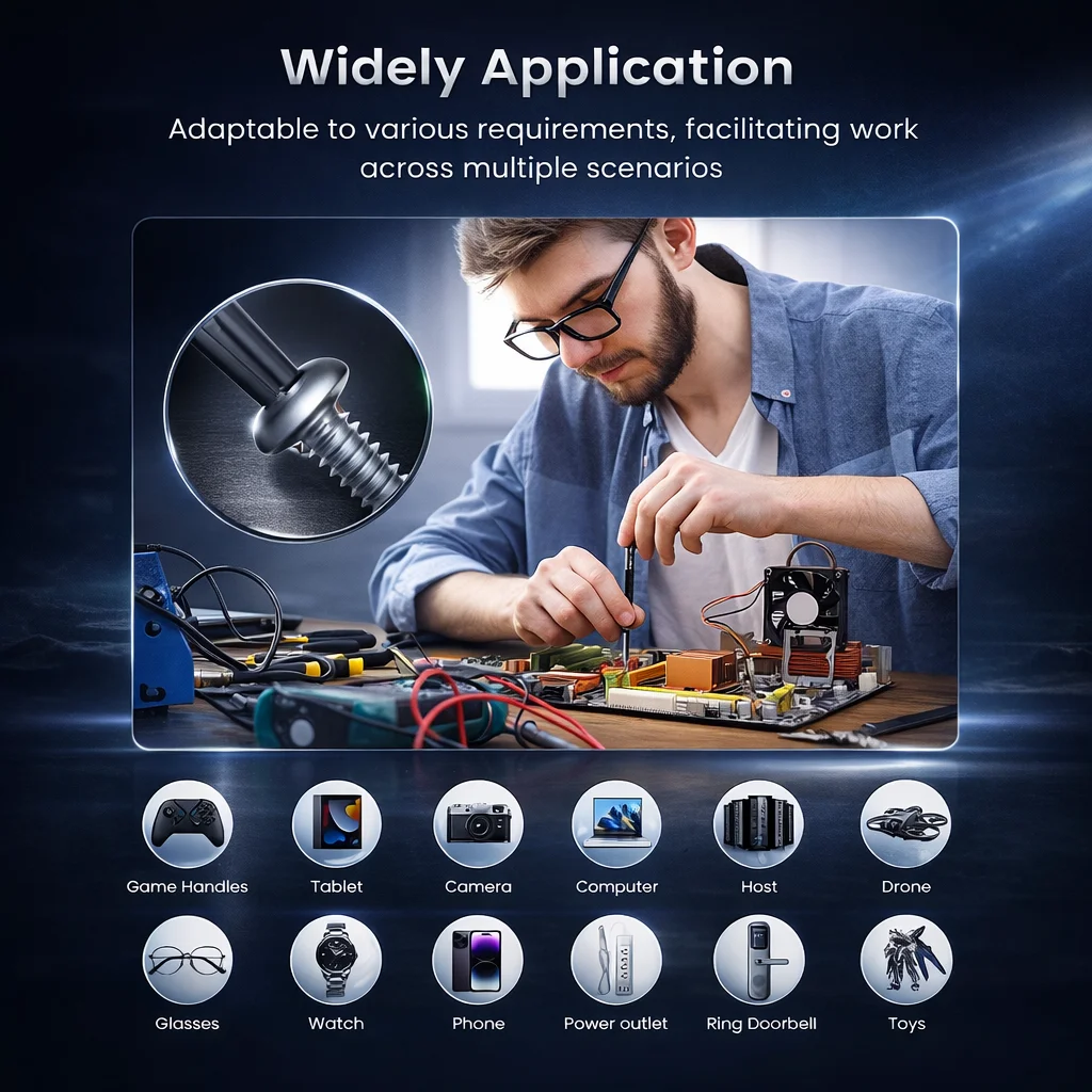 Precision Screwdriver Set, Screwdriver Kit with 36 Long S2 Bits, Magnetic Repair Tool for Glasses, Watches, PC, Computer, Camera thumbnail 6