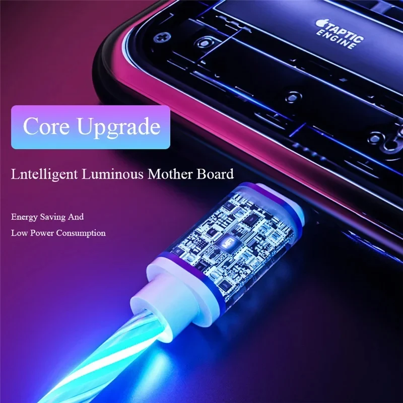 1m 2m Luminous LED Light USB A to Type C Fast Charging Cable for Iphone 15 16 Pro Max Xiaomi Samsung OPPO Huawei thumbnail 3