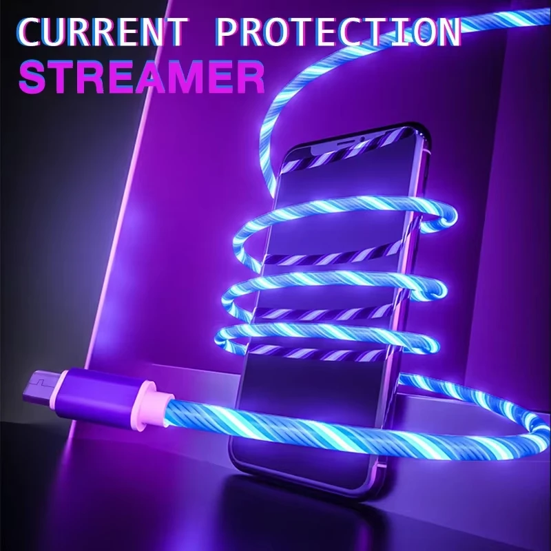 1m 2m Luminous LED Light USB A to Type C Fast Charging Cable for Iphone 15 16 Pro Max Xiaomi Samsung OPPO Huawei thumbnail 4